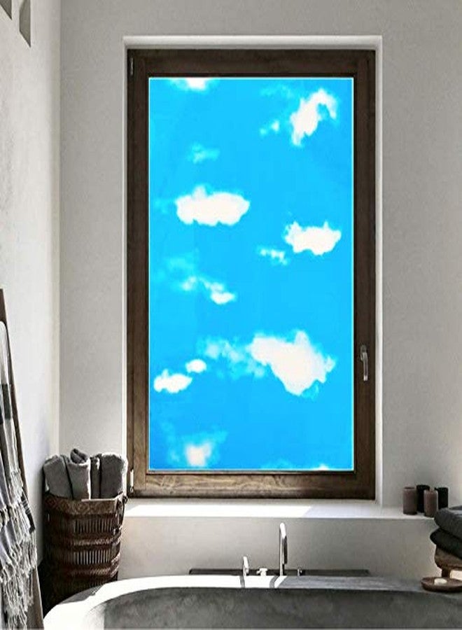 Smart Window ملصقات فينيل لاصقة من سمارت ويندو بلو سكاي للخصوصية، مناسبة للأبواب الأمامية/الحمامات/النوافذ الجانبية/النوافذ (17.7 بوصة × 78.7 بوصة) - Image 4